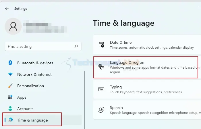 Choose Language and Region From Windows Settings