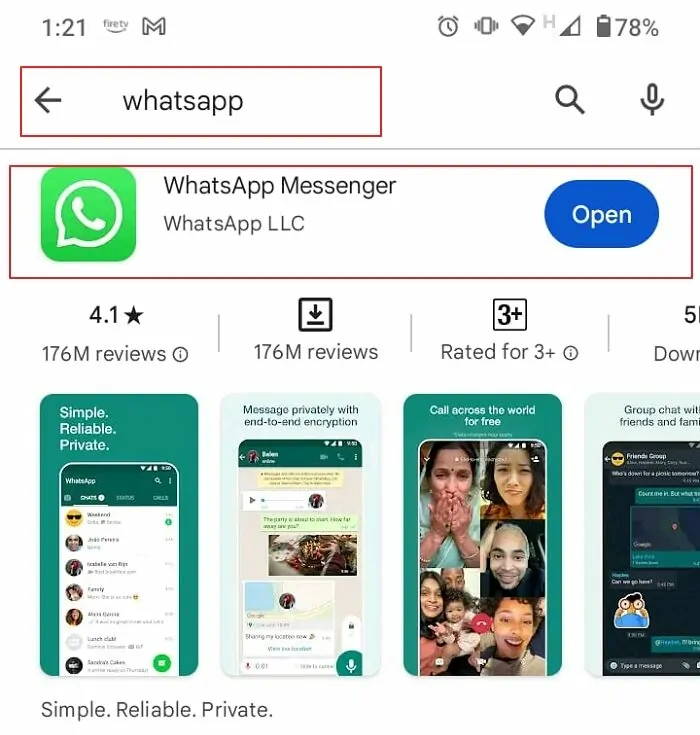 Update WhatsApp via Play Store