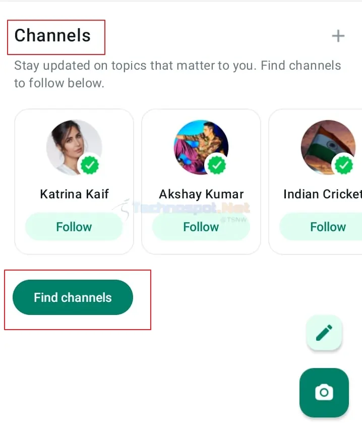 Click Find Channels