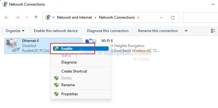 Enable Network Connections