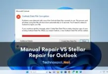 Manual Repair VS Stellar Repair for Outlook