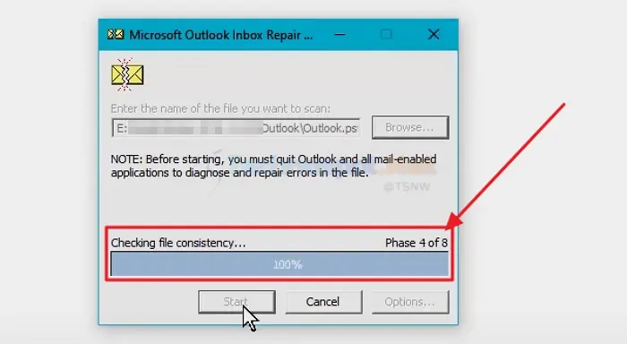 ScanPST File Repair In Windows