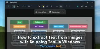 How to extract Text from Images with Snipping Tool in Windows