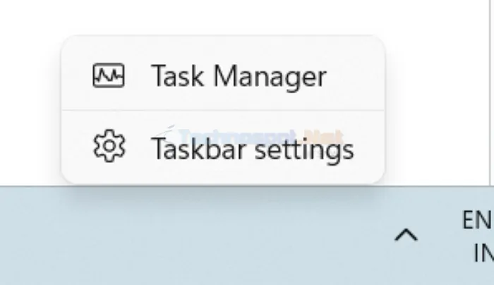 Open taskbar settings from taskbar
