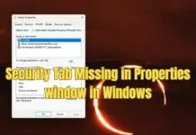 Security Tab Missing in Properties Window in Windows