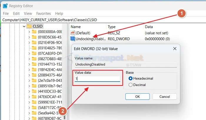Changing D word Value Data In Registry Editor