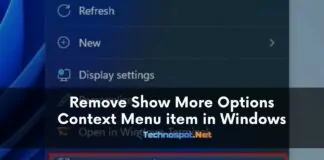 Remove Show More Options Context Menu item in Windows