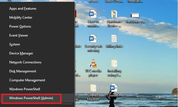 windows quick access menu