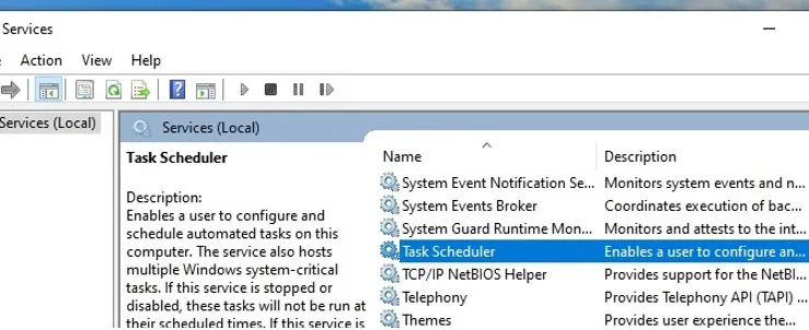 windows service task scheduler