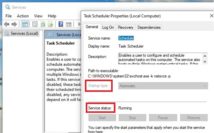 windows task scheduler service status check