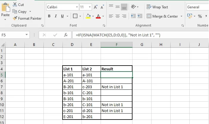 excel match function example