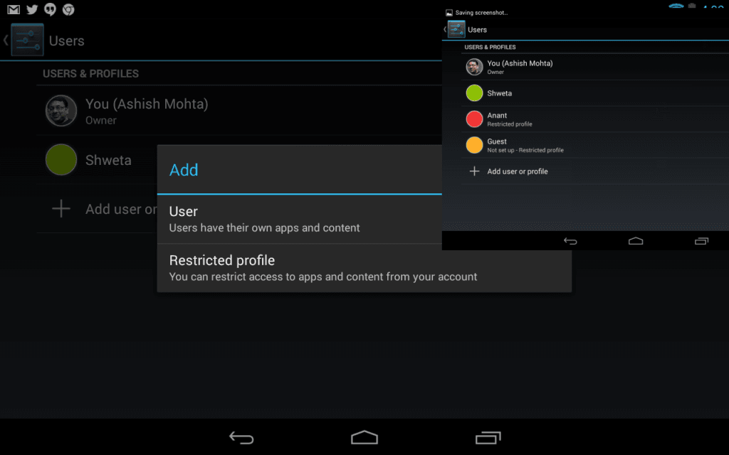 Add Restrcited Account in Android 4.3