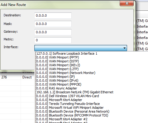 Show Routing Table Windows