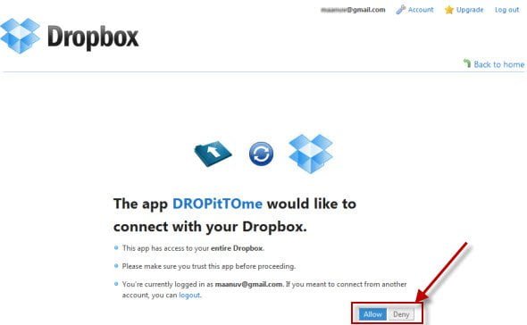 Allow anyone to upload files to your Dropbox dropittome