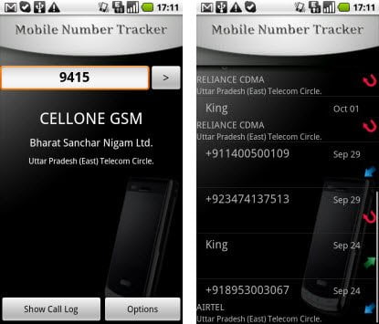 Android App Mobile number Tracker to trace a Mobile Phone number in India