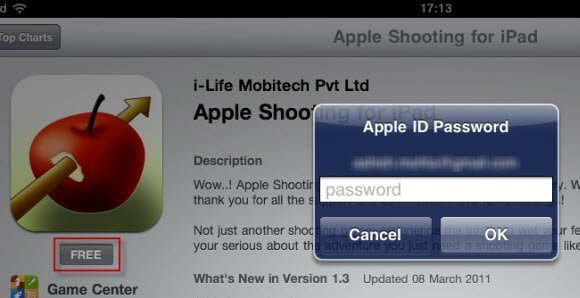 Apple id Password prompt for free apps