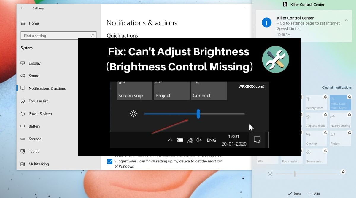 control pc screen brightness windows 10