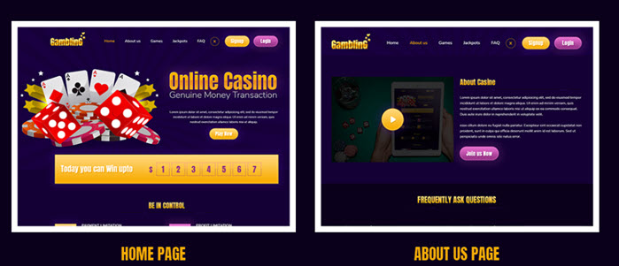 Casino Gambling HTML Template by Ingenious Team
