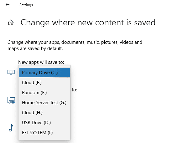 change where new content is saved