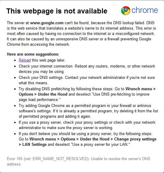 Chrome Internet Connection Troubleshooting