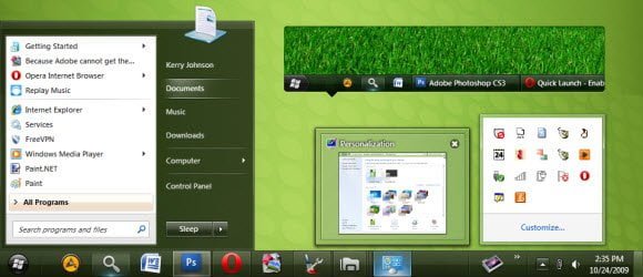 Clearscreen Green Theme Windows 7