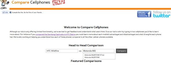 Compare Cellphones an all round comparison between two mobile phones