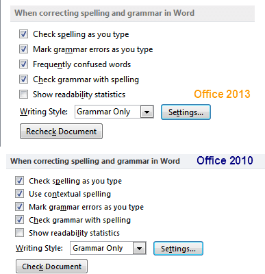 Confused Word Checking in Office 2013