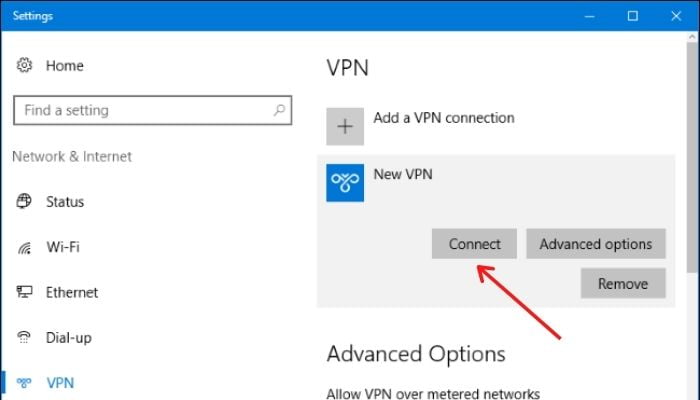 Connect VPN Profile Windows 