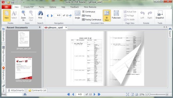 Create PDF files and Read PDF files in flip style like a book Soda 3D PDF Reader