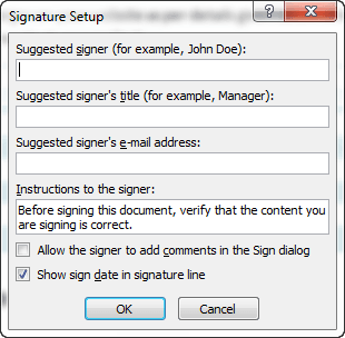 Create Signature Box in Word