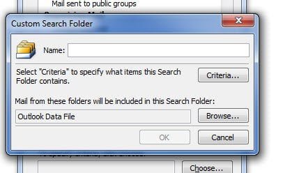 Custom Search Folder QB