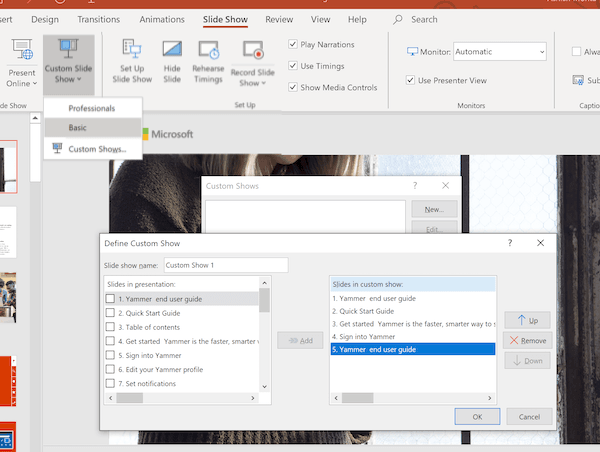 Custom Slide Show Windows Office PowerPoint