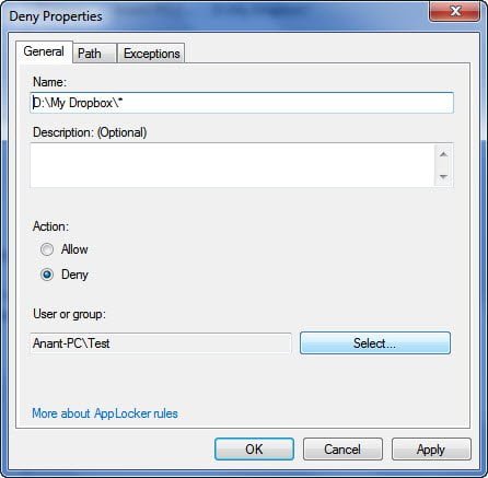 Deny Folder using App Lock