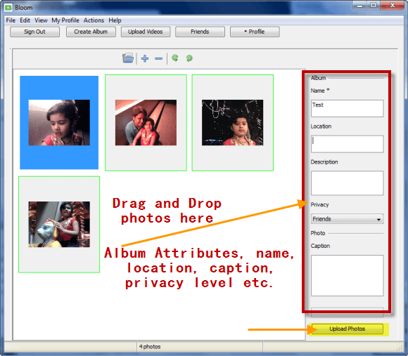 free photo album software with captions