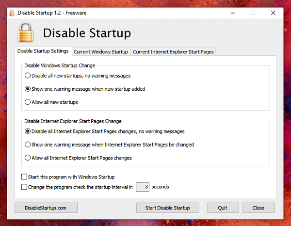 Disable Startup Adding Windows 10