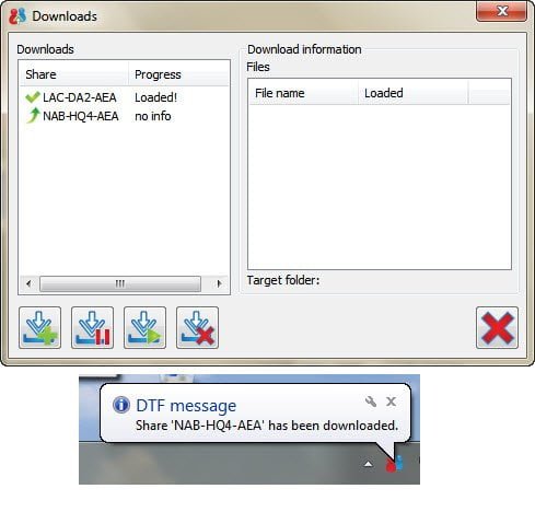 Download Shared Files using DTF