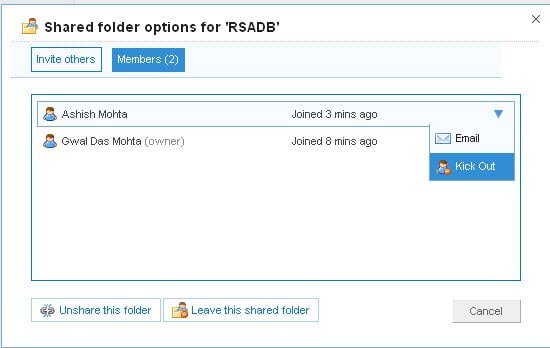 Dropbox Remove Member from Shared Folder
