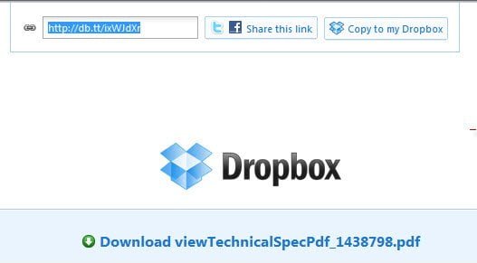 Dropbox Shared Link as seen by Public