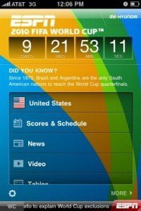 Free download ESPN 2010 FIFA World Cup app for iPad / iPhone / iPod Touch