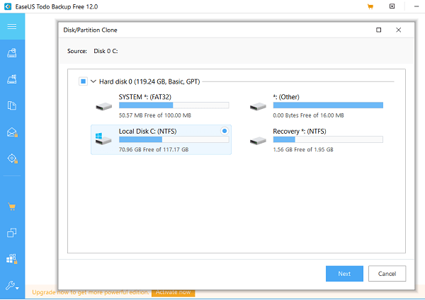 easeus todo backup clone error defragmenting