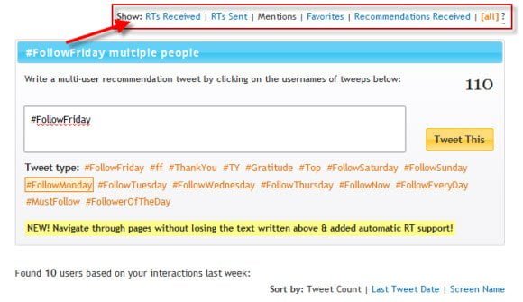 Easily make #FollowFriday recommendations with Follow Friday helper