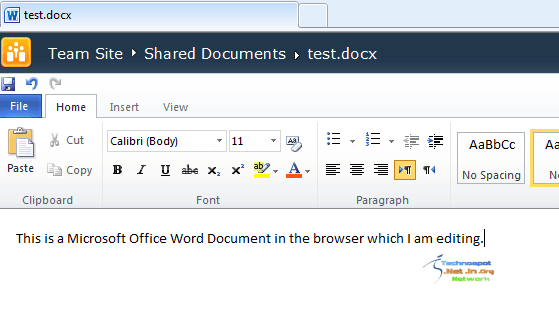Editing Office Document in Browser