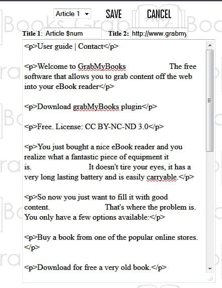 Editing the Articles for ePub