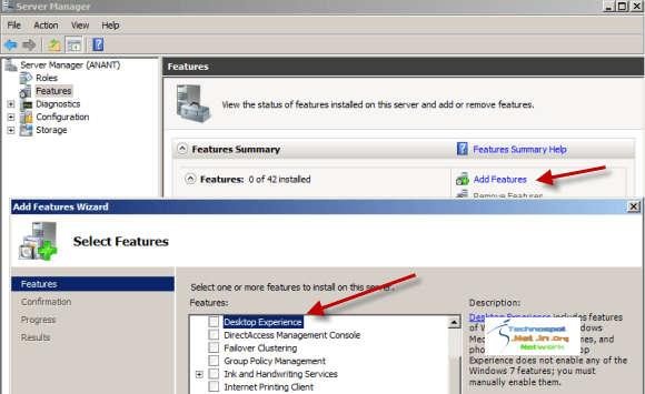 Enable Desktop Experience Features in Windows Server 2008 R2