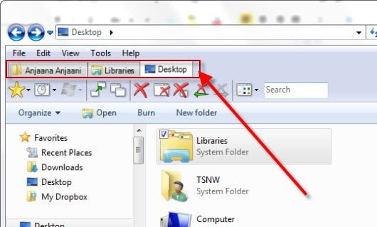 Tabbed Browsing in Windows Explorer