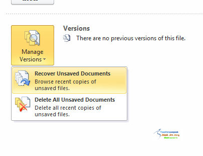 Find unsaved document in Word 2010