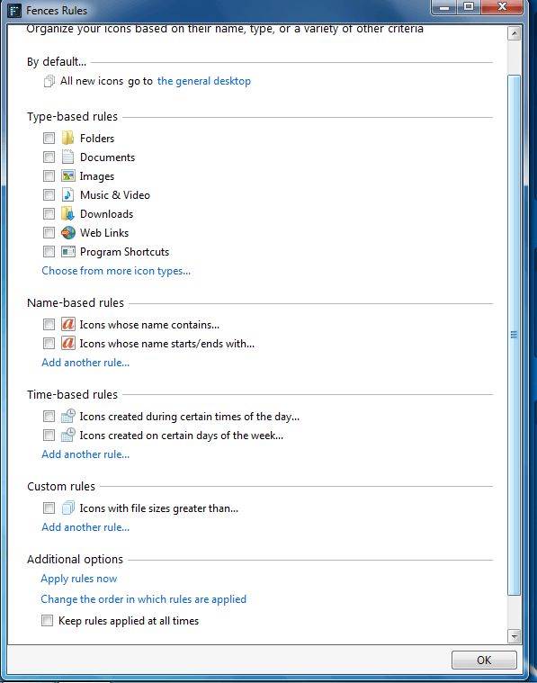 quothow many fences settings in task manager