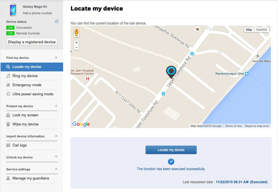 samsung locate my phone