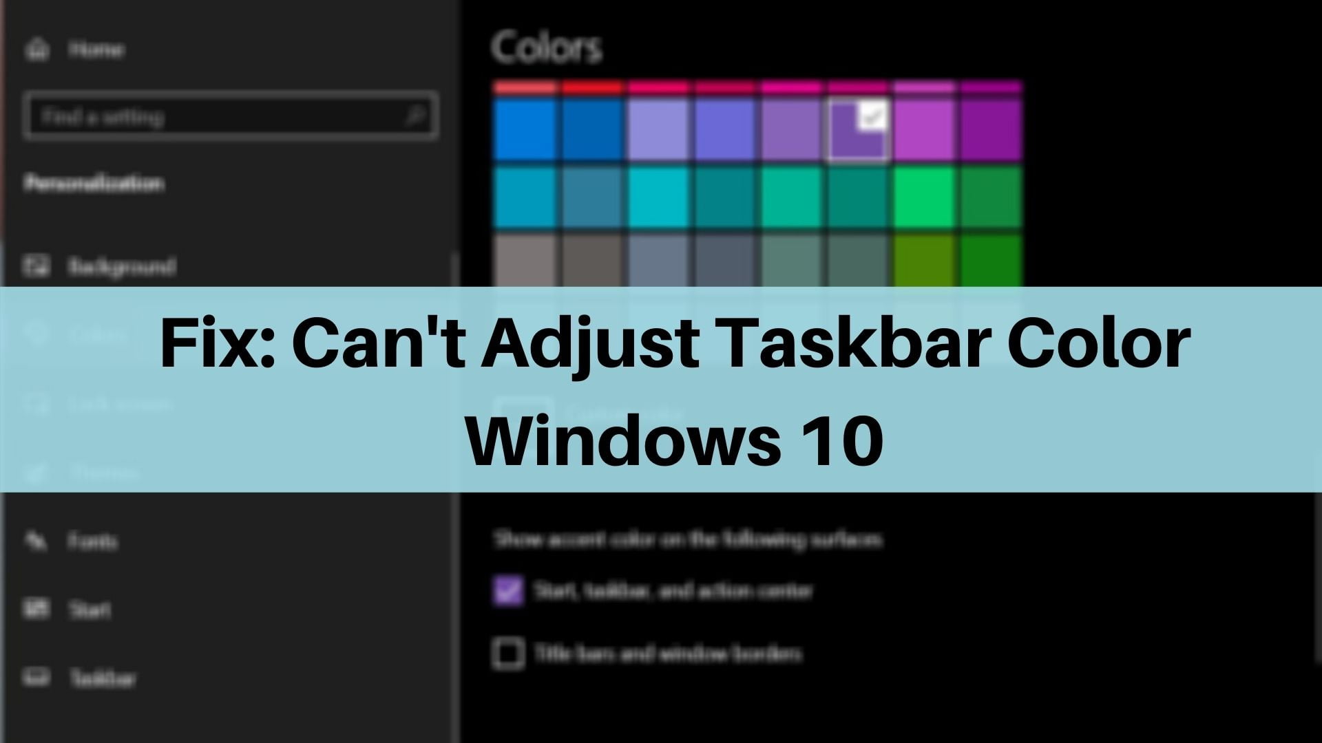 how to change taskbar color windows 10