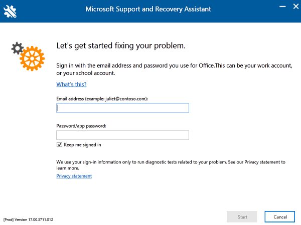 cannot start microsoft outlook office 365